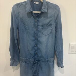 Splendid Long Sleeve Denim Short Jumpsuit • Small
